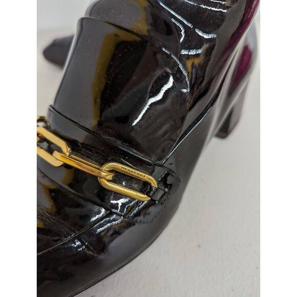 Burberry Chettle Black Patent Leather Link Detail Ankle Bootie Shoe Size Eur 39 - Picture 6 of 9